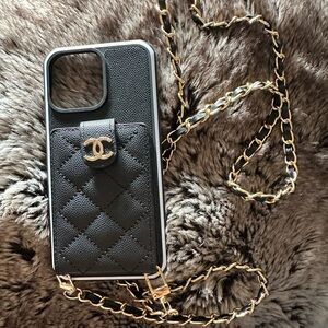 FASHION IPHONE 14/15 PRO MAX CASE WITH CC CASE & CHAIN